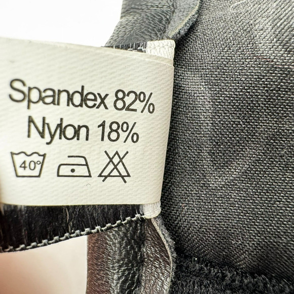 6X Black Steel Boned Steampunk Goth Witch Brocade Floral Leather Overbust Corset - Picture 11 of 14